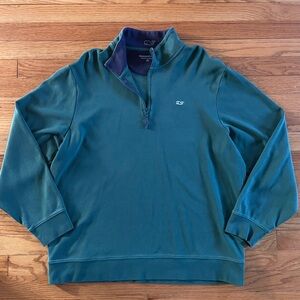 Vineyard Vines Men’s Green Quarter-Zip Pullover Sweatshirt XL
